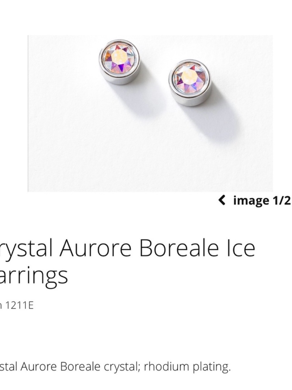 Touchstone Crystal Ice Necklace & Stud Set - Crystal AB- NIB - Picture 4 of 5